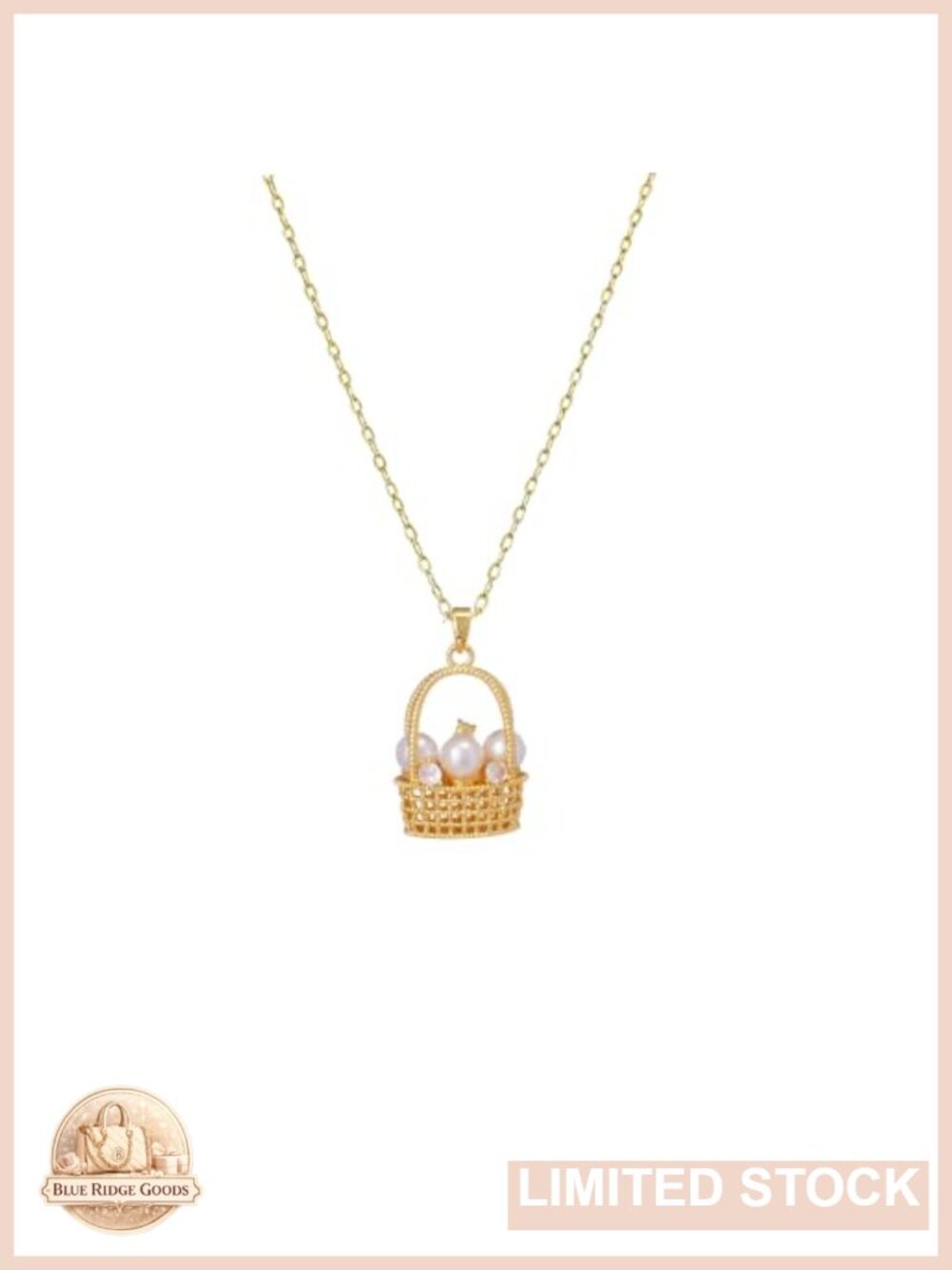 18k Gold Plated Woven Basket Pendant Necklace